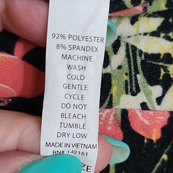 LuLaRoe Coral Lily One Size (2-10) Butter Soft Legging Floral Print Stretch Pant - Picture 7 of 8